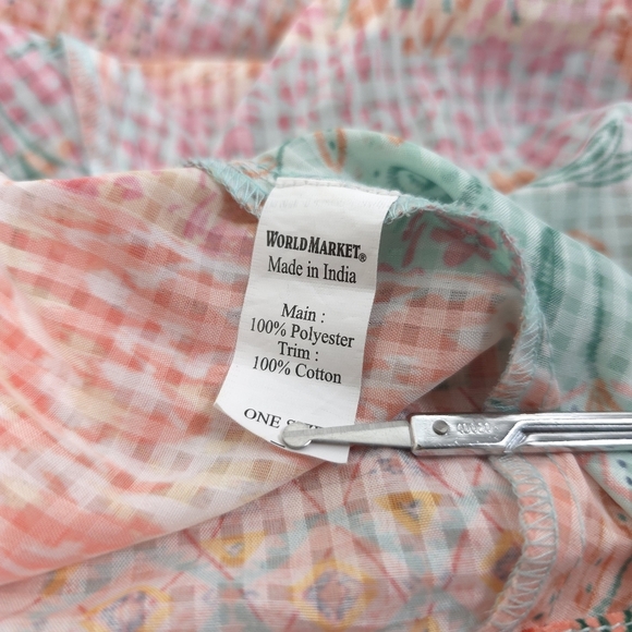World Market Multi Print Plaid Semi Sheer Kimono OS - Picture 11 of 14